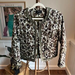 J. Crew Women's Animal Print Blazer - Brown and Cream